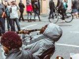 Gademusikanter med ukuleler