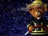 bear, firefighter, water